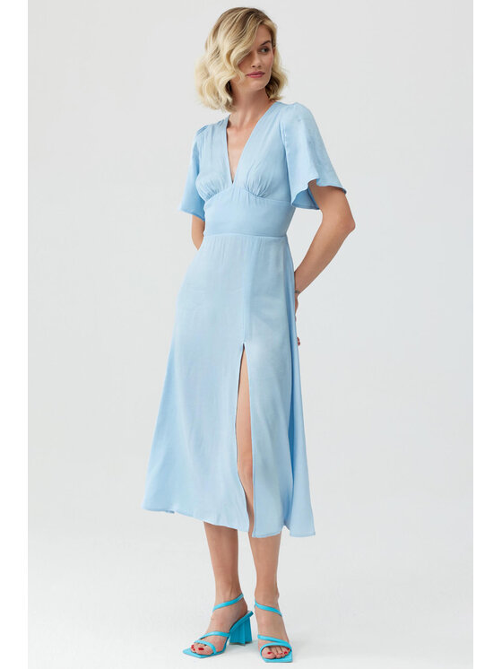 Lunedi Lunedi Sukienka codzienna Romatica Maxi z Tancelu i Wiskozy Babyblue Niebieski Regular Fit