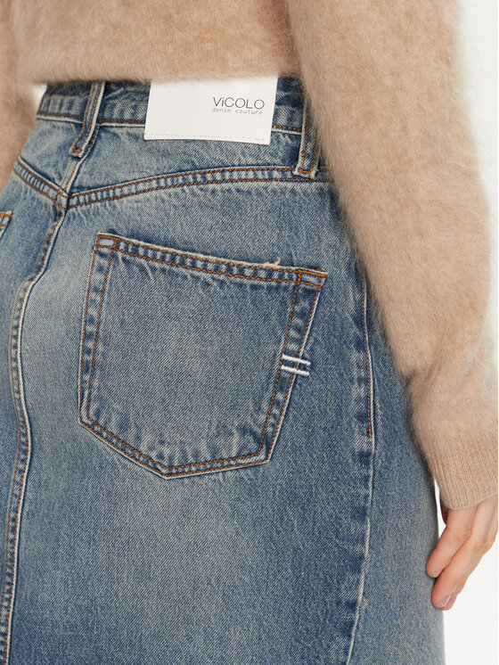 ViCOLO ViCOLO Farmer szoknya DS0060 Kék Regular Fit