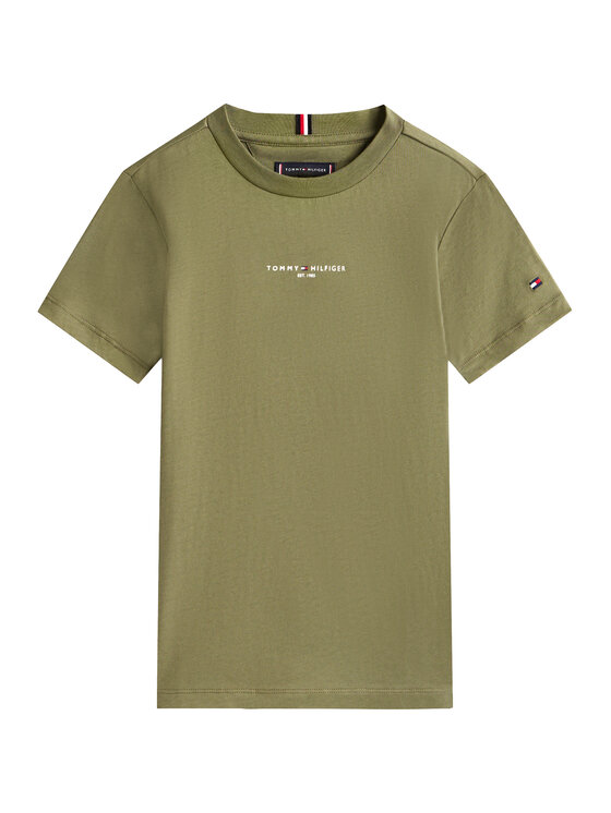 Tommy Hilfiger Tommy Hilfiger Тишърт Essential Logo KB0KB09666 Зелен Regular Fit