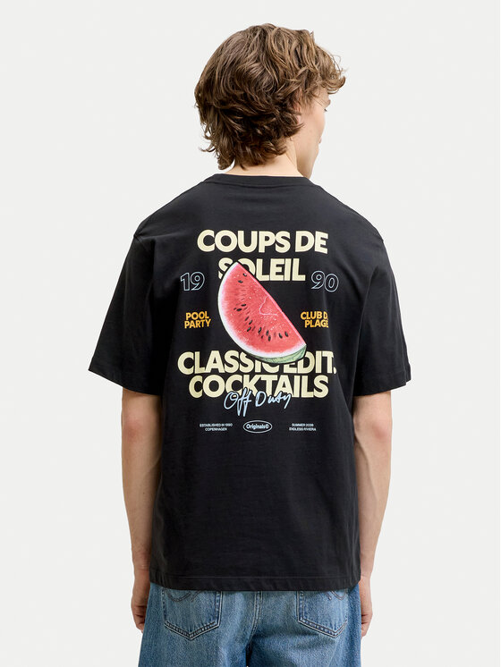 Jack & Jones Tricou Riviera 12295202 Negru Regular Fit