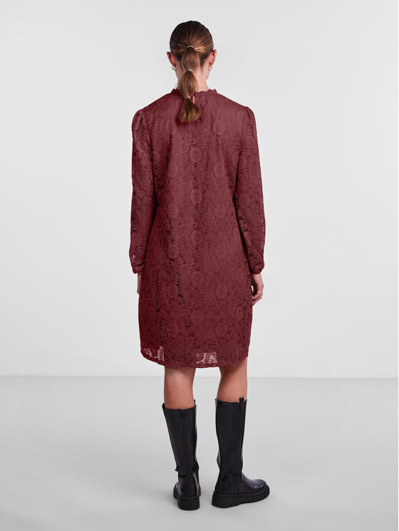 Pieces Pieces Φόρεμα καθημερινό 17139864 Μπορντό Regular Fit