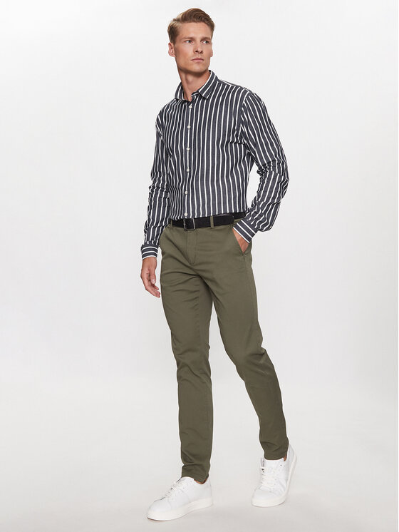Lindbergh Lindbergh Chinosy 30-005044 Zielony Slim Fit