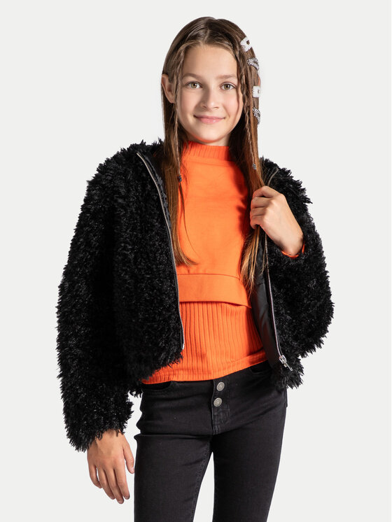 Coccodrillo Coccodrillo Pelzmantel ZC4153101RGJ Schwarz Regular Fit