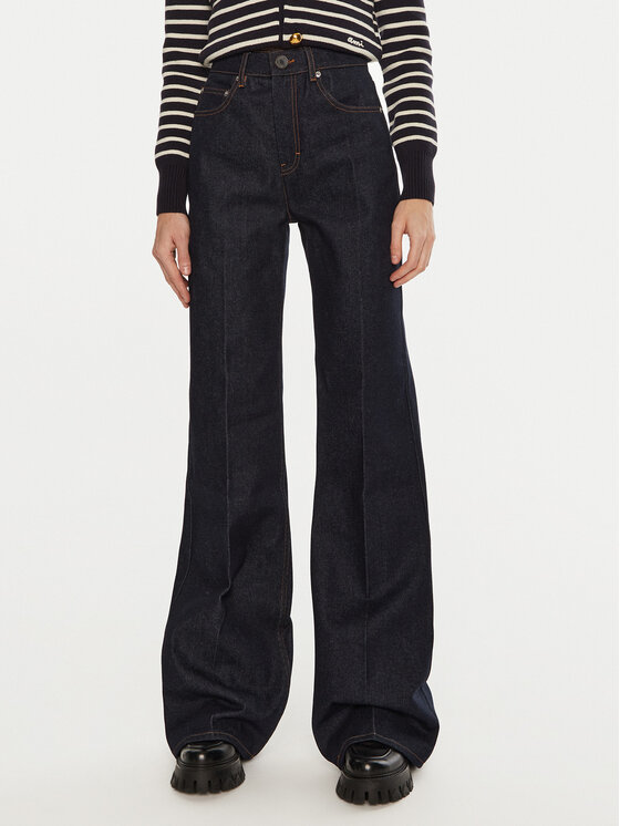 AMI PARIS Jeans FTR420DE0011 Blu scuro Flare Fit, taglia : 27