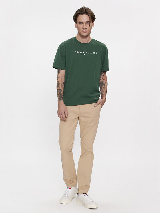 Tommy Jeans Tommy Jeans T-särk Linear Logo DM0DM17993 Roheline Regular Fit