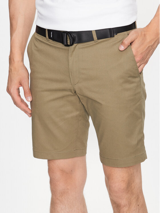 Calvin Klein Calvin Klein Szövet rövidnadrág Modern Twill K10K111788 Zöld Slim Fit