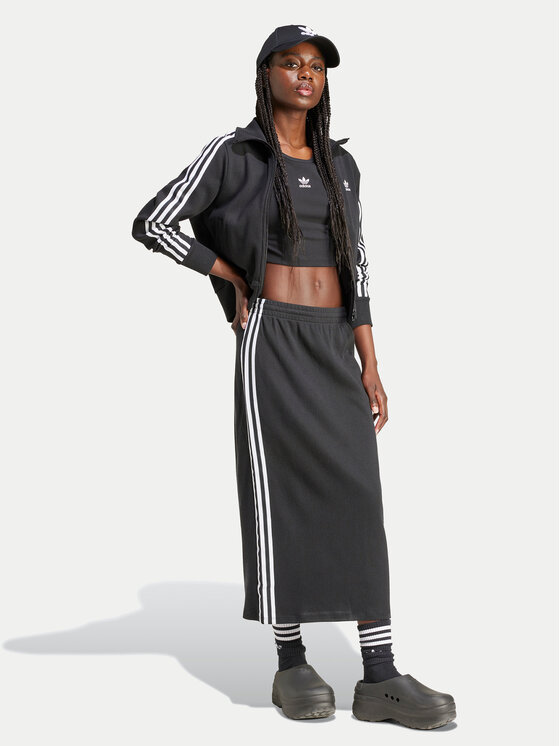 adidas adidas Fustă midi IY7279 Negru Slim Fit