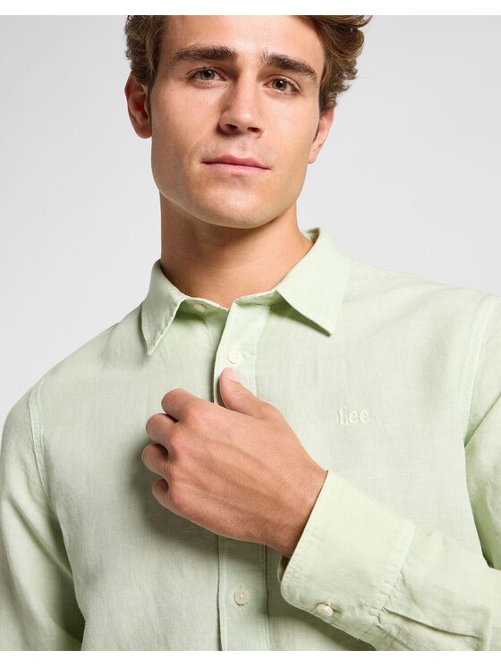 Lee Lee Koszula PATCH SHIRT Zielony Regular Fit