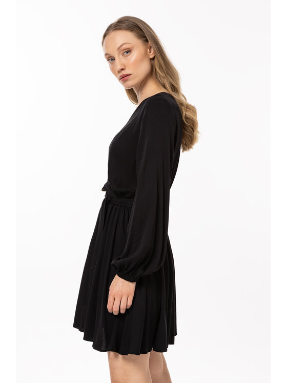 Awama Awama Sukienka letnia A577 Czarny Basic Fit
