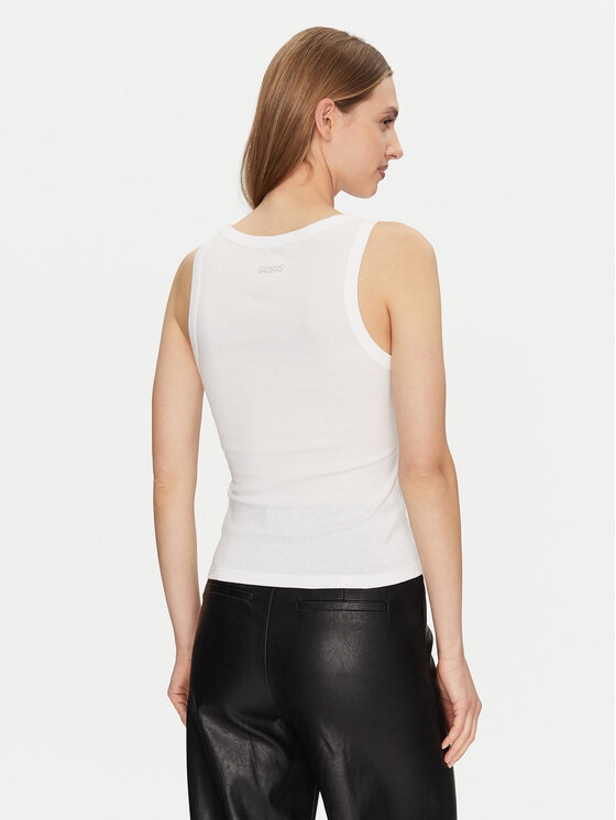 Guess Guess Τοπ W5GP06 KCS10 Λευκό Regular Fit