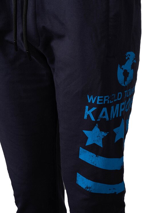 Bikkembergs Bikkembergs Kalhoty z materiálu C 1 048 85 E 1978 Tmavomodrá Regular Fit