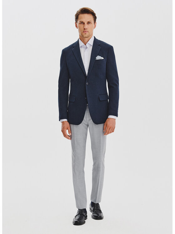 Pako Lorente Pako Lorente Marynarka P25WF-3X-015 Granatowy Slim Fit