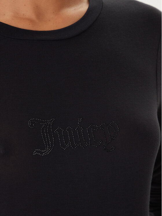 Juicy Couture Juicy Couture Bluză Slub JCWCT225312 Negru Slim Fit
