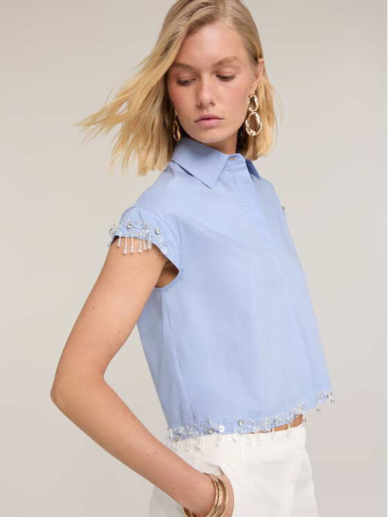 Motivi Motivi Camicia 5027Q000932N004 Turchese Boxy Fit