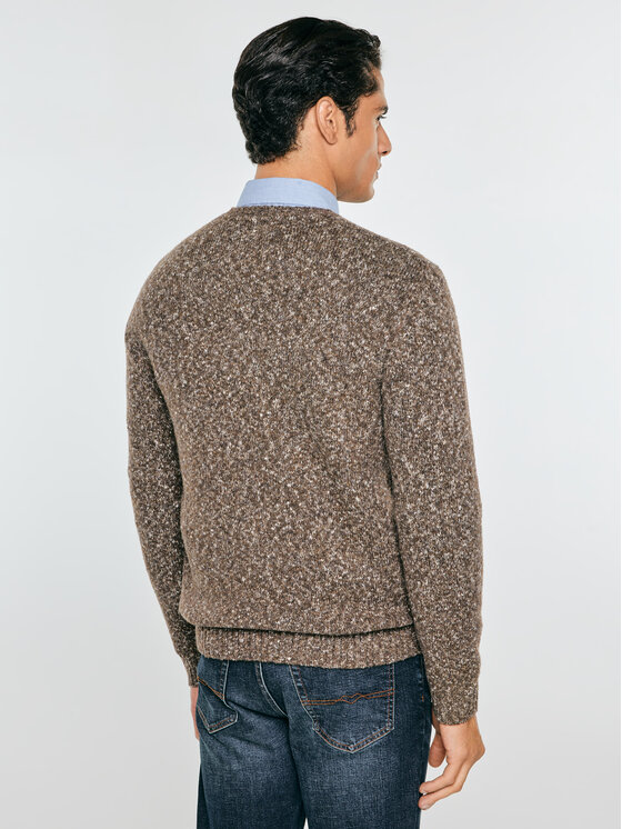 BIG STAR BIG STAR Sweter STANLEY Brązowy Basic Fit
