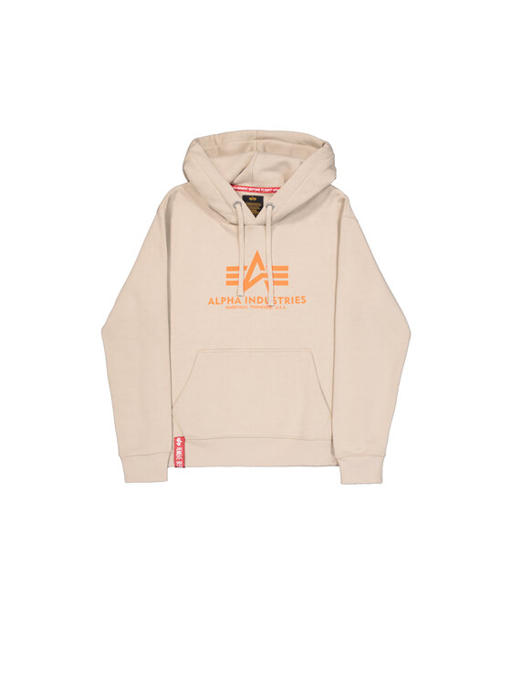 Alpha Industries Alpha Industries Bluza Basic Big Logo Hoodie Beżowy Regular Fit