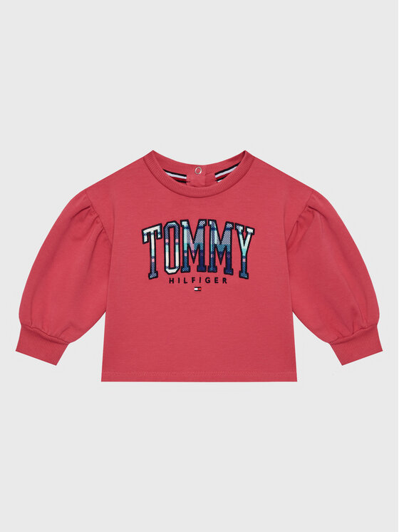 Tommy Hilfiger Bluză Tartan Logo KG0KG07098 M Roz Regular Fit