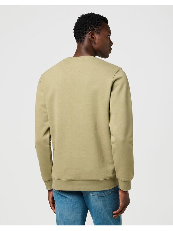 Wrangler Wrangler Bluza SIGN OFF CREW Zielony Regular Fit