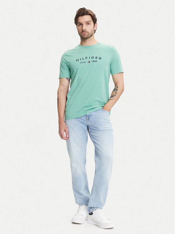 Tommy Hilfiger Tommy Hilfiger Tricou Fathers Day MW0MW39356 Verde Regular Fit