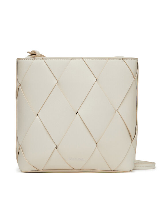 Geantă Calvin Klein Ck Woven Square Crossbody K60K612991 Alb