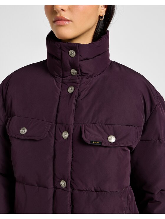 Lee Lee Kurtka puchowa RIDER PUFFER JACKET Fioletowy Regular Fit