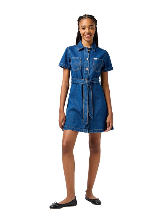 Wrangler Wrangler Sukienka jeansowa 112362332 Niebieski Regular Fit