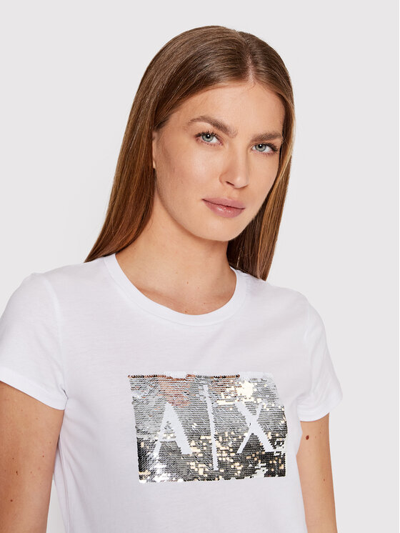 Armani Exchange Armani Exchange T-Shirt 8NYTDL YJ73Z 6110 Biały Slim Fit