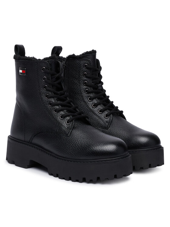 Tommy Jeans Tommy Jeans Зимни обувки Tjw Platform Boots Wl EN0EN03159 Черен