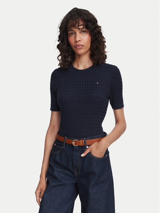 Tommy Hilfiger Pulover WW0WW41787 Bleumarin Regular Fit