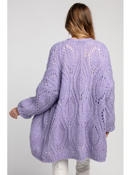 Fobya Fobya Kardigan F1974 Fioletowy Oversize