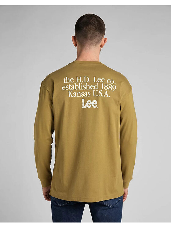 Lee Lee T-Shirt LS LOGO LOOSE TEE Żółty Regular Fit