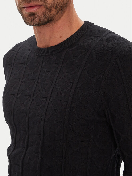 Guess Guess Džemperis M5YR07 Z3FC2 Melns Regular Fit