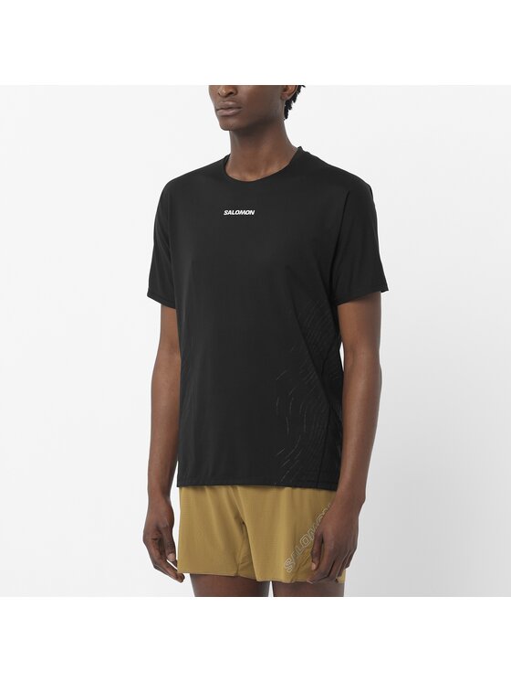 Salomon Salomon Koszulka techniczna SENSE AERO GRAPHIC Czarny Slim Fit