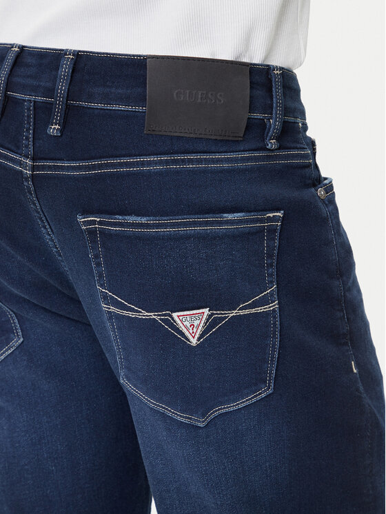 Guess Guess Teksad M5BAN2 D0631 Tumesinine Slim Fit