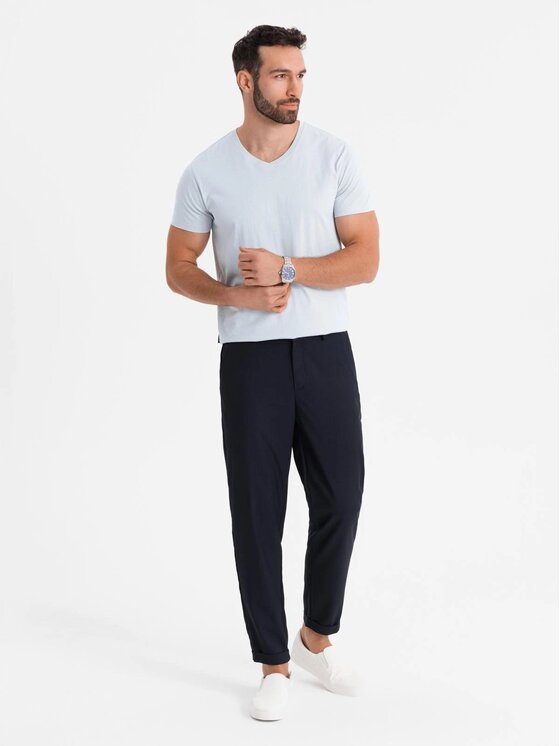 Ombre Ombre T-Shirt OM-TSBS-0237 Szary Regular Fit