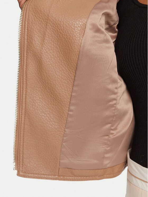 Guess Guess Μπουφάν από απομίμηση δέρματος W5YL1 9WHDS0 Μπεζ Regular Fit