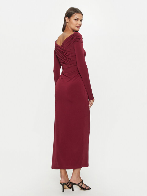 ViCOLO ViCOLO Abendkleid TS0240 Dunkelrot Slim Fit