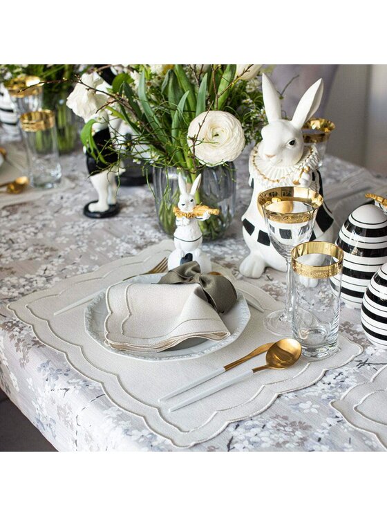 Roseberry Home Roseberry Home Serwetki haftowane Silver Onde Srebrny