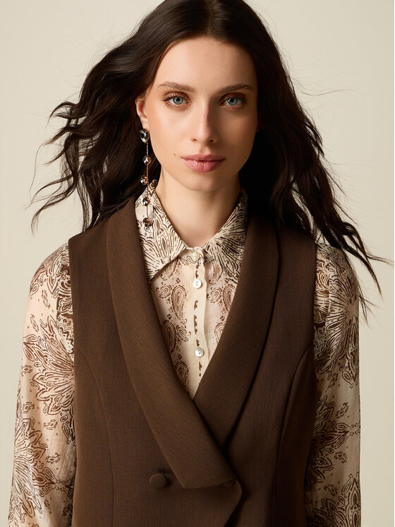 Oltre Oltre Giacca di transizione L022R000085N032 Marrone Slim Fit