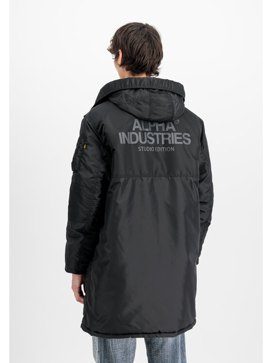 Alpha Industries Alpha Industries Kurtka zimowa Studio Field Parka Winter Jacket Czarny Relaxed Fit