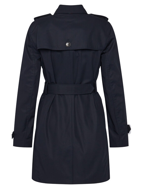 Tommy Hilfiger Tommy Hilfiger Trench Heritage Single WW0WW24966 Bleumarin Regular Fit