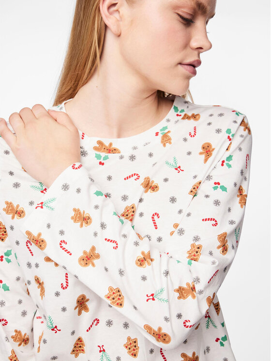 Pieces Pieces Pijama 17147221 Alb Regular Fit
