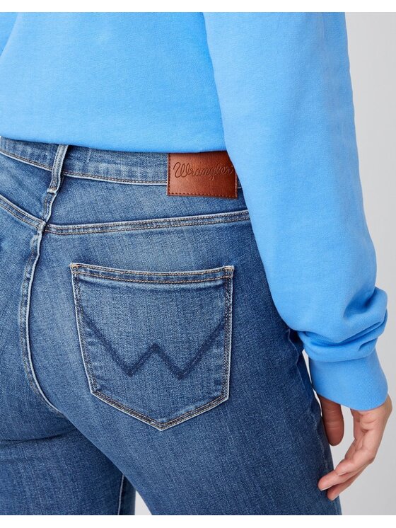 Wrangler Wrangler Jeansy SKINNY HIGH Niebieski Skinny Fit