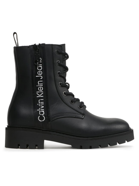 Calvin Klein Jeans Calvin Klein Jeans Μποτάκια Combat Mid Laceup Zip Wn YW0YW01035 Μαύρο