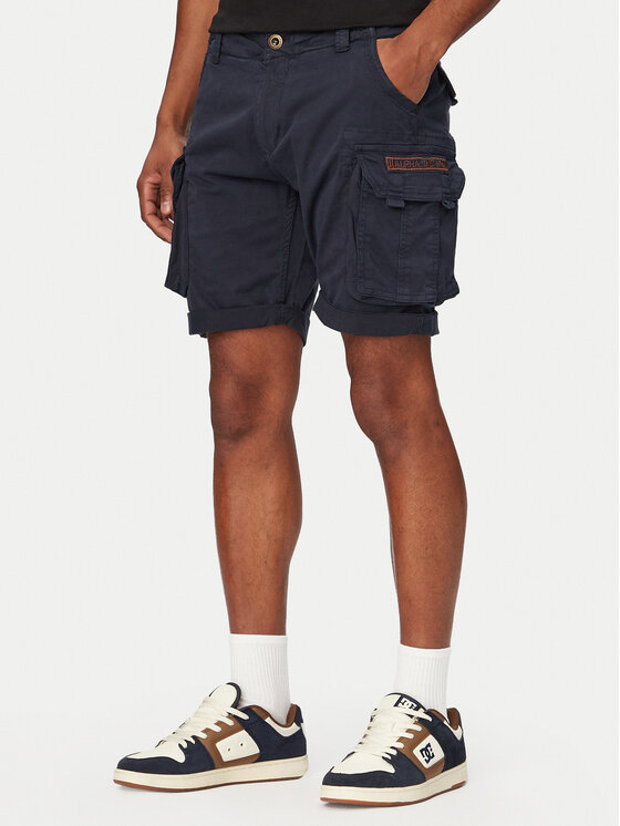 Alpha Industries Szorty materiałowe Crew 176203 Granatowy Regular Fit