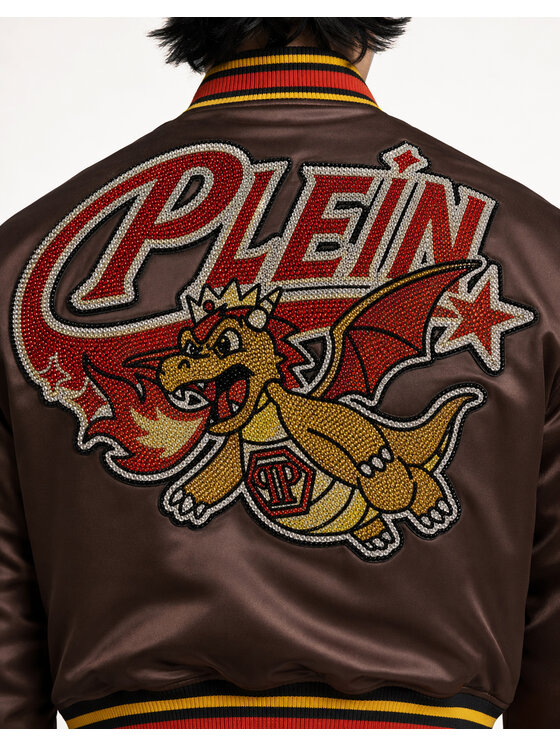 PHILIPP PLEIN PHILIPP PLEIN Kurtka bomber 31144 Brązowy Regular Fit