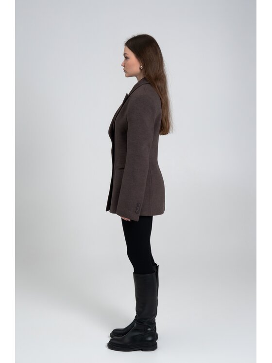 Estro Estro Cappotto di lana ER00119687 Beige scuro Slim Fit