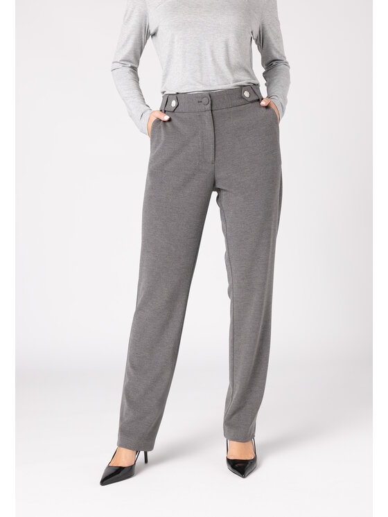 QUIOSQUE QUIOSQUE Kalhoty z materiálu QUIOSQUE 3VD002238 Bílá Regular Fit