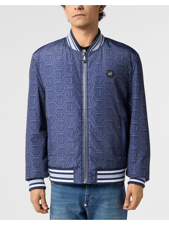 PHILIPP PLEIN PHILIPP PLEIN Kurtka bomber 31145 Granatowy Regular Fit