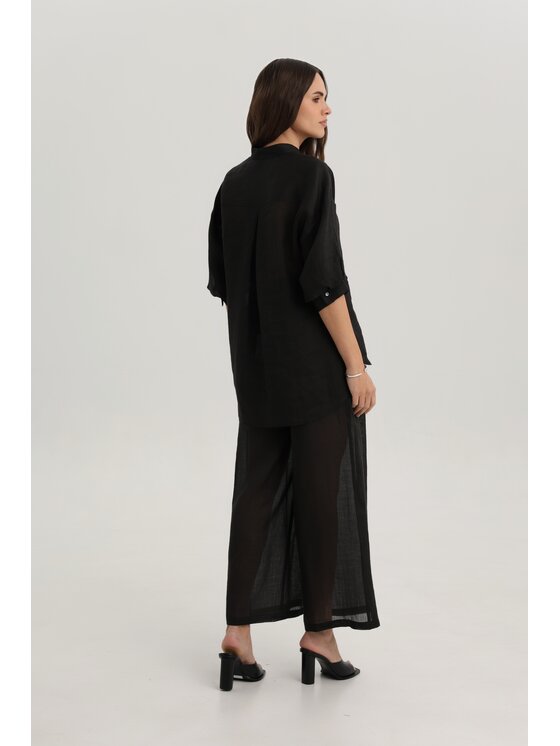 Deni Cler Milano Deni Cler Milano Spodnie materiałowe W-DC-5213-F2-C9-90-1 Czarny Loose Leg